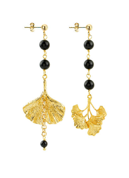 Orecchini Ginkgo Nero - Lebole Maison