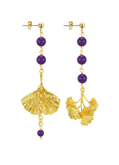 Orecchini Ginkgo Viola - Lebole Maison