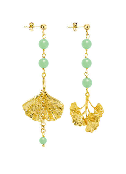 Orecchini Ginkgo Verde Giada - Lebole Maison