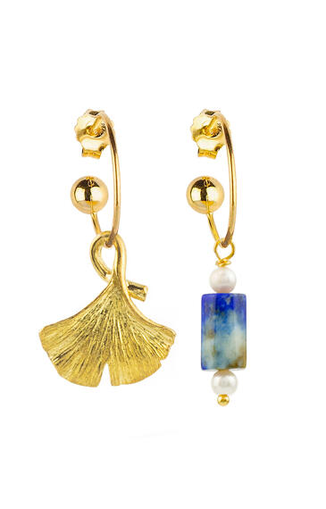 Orecchini Hoop Ginkgo Blu - Lebole Maison