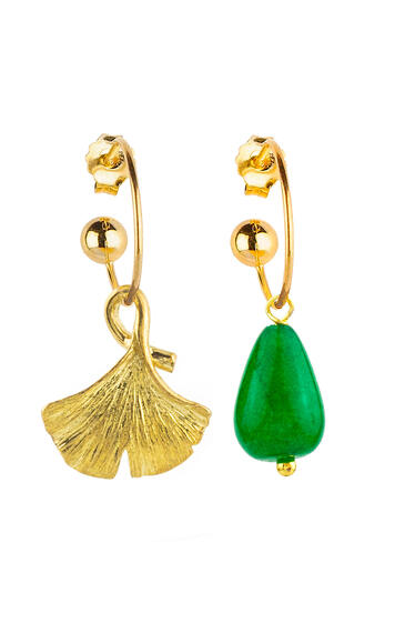 Orecchini Hoop Ginkgo Verde - Lebole Maison