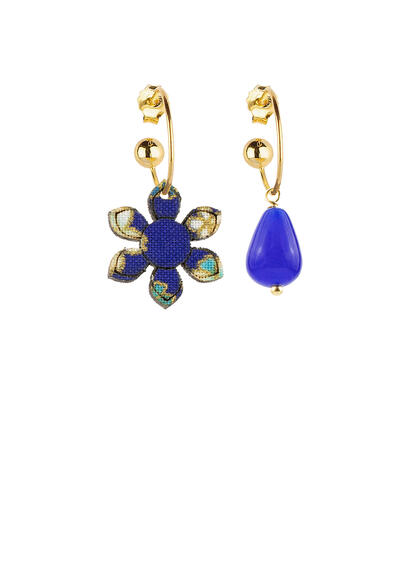 Orecchini Hoop Ikebana Blu - Lebole Maison