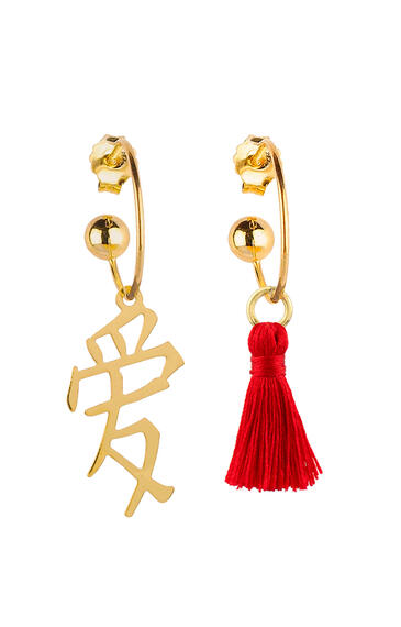 Orecchini Hoop Amore Nappa Rosso - Lebole Maison