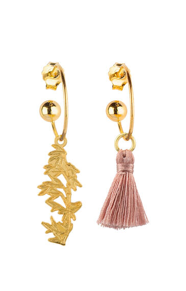 Orecchini Hoop Bamb&ugrave; Nappa Rosa - Lebole Maison