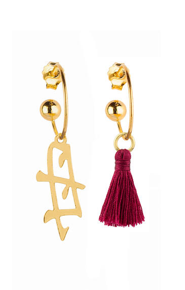 Orecchini Hoop Mamma Nappa Fucsia - Lebole Maison