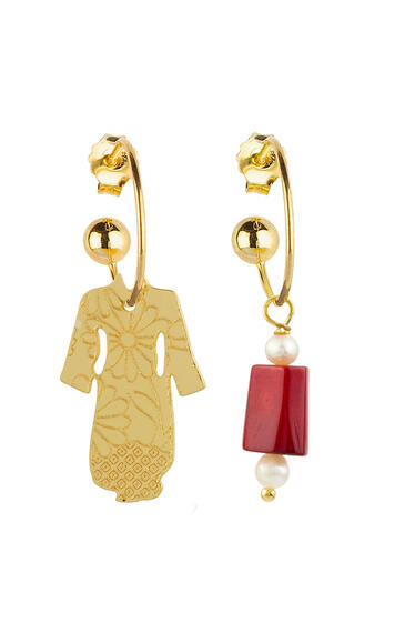 Orecchini Hoop Kimono Rosso - Lebole Maison