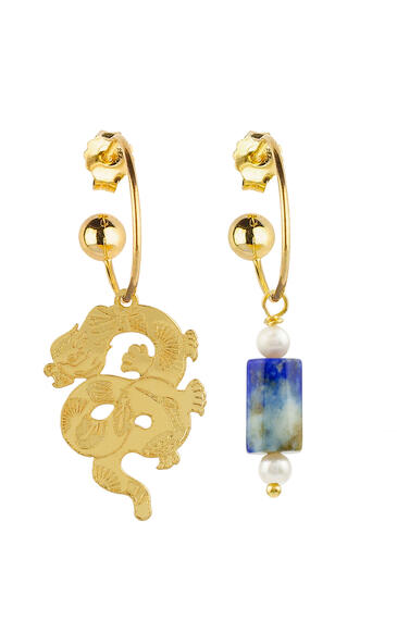 Orecchini Hoop Drago Blu - Lebole Maison