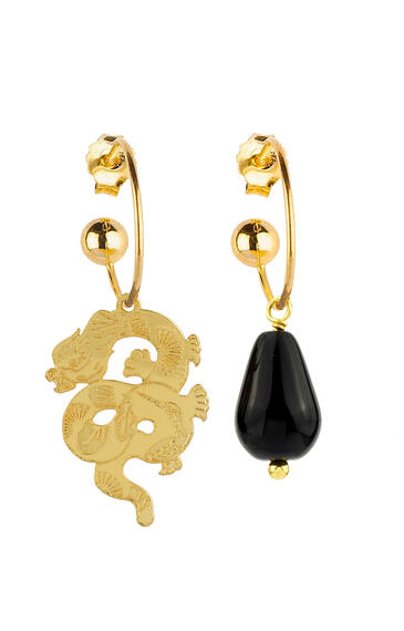 Orecchini Hoop Drago Nero - Lebole Maison