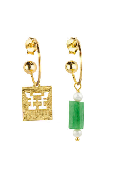 Orecchini Hoop Torii Verde - Lebole Maison