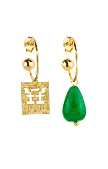 Orecchini Hoop Torii Verde - Lebole Maison