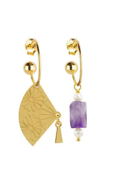 Orecchini Hoop Ventaglio Viola - Lebole Maison