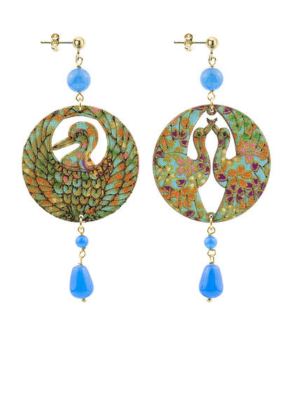 Orecchini Gru Azzurro - Lebole Maison