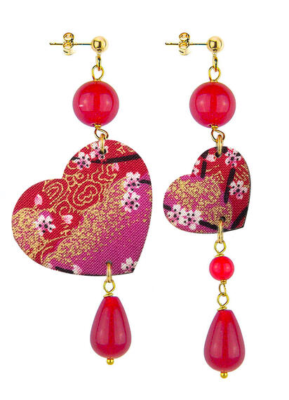 Orecchini Cuore Rubino - Lebole Maison
