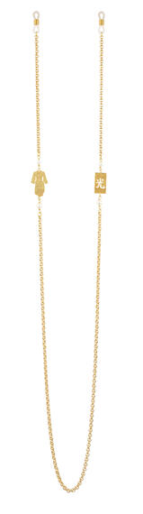 Kimono Brass Pearl Eyeglass Chain - Lebole Maison