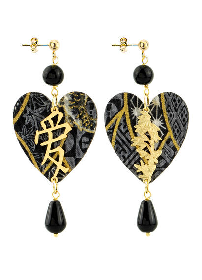 Orecchini Cuore Nero - Lebole Maison
