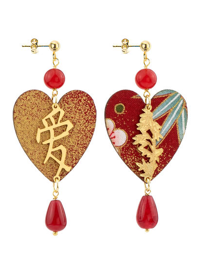 Orecchini Cuore Rubino - Lebole Maison
