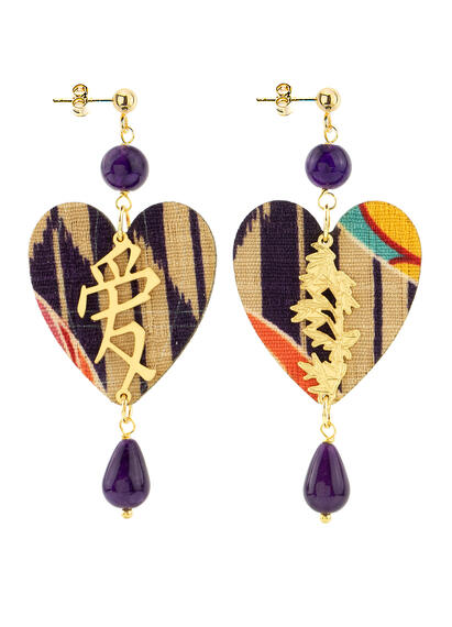 Orecchini Cuore Viola - Lebole Maison