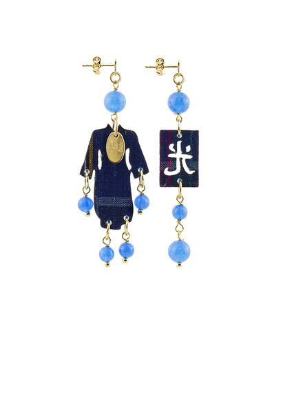 Orecchini Kimono Plexi Mini Azzurro - Lebole Maison