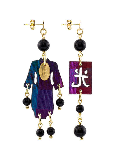 Orecchini Kimono Plexi Mini Nero - Lebole Maison