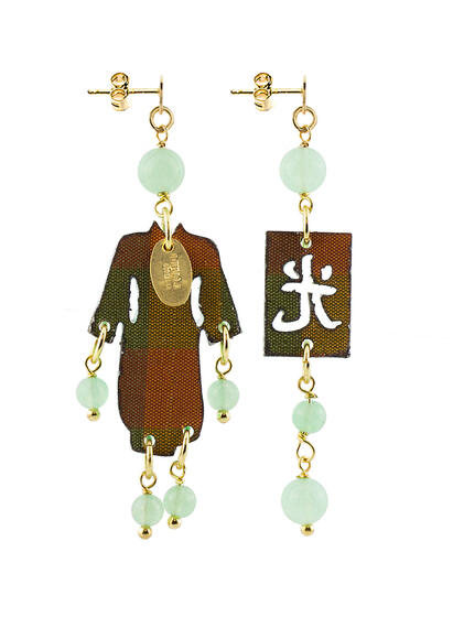 Orecchini Kimono Plexi Mini Verde Giada - Lebole Maison