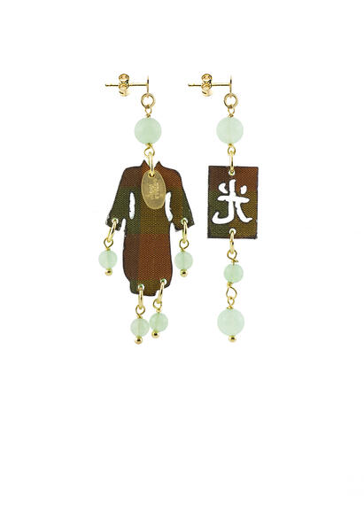 Orecchini Kimono Plexi Mini Verde Giada - Lebole Maison