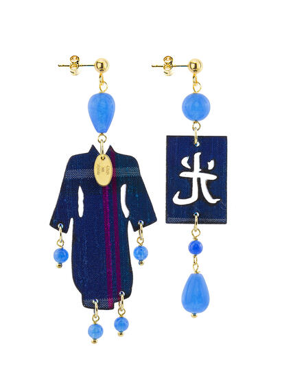 Orecchini Kimono Plexi Piccolo Azzurro - Lebole Maison