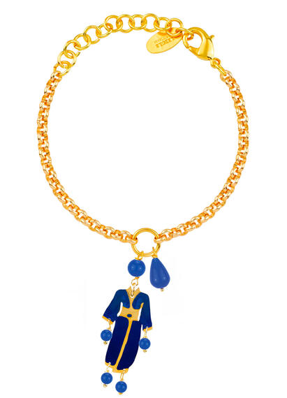 Bracciale Kimono Smalto Blu Mini Blu - Lebole Maison