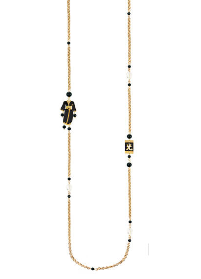 Collana Chanel Kimono Smalto Nero Mini Nero - Lebole Maison