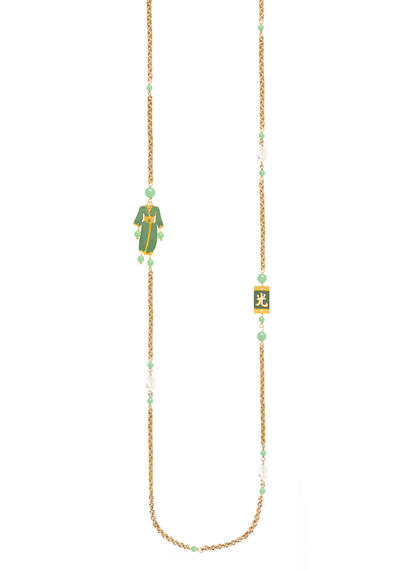 Collana Chanel Kimono Smalto Verde Mini Verde Giada - Lebole Maison