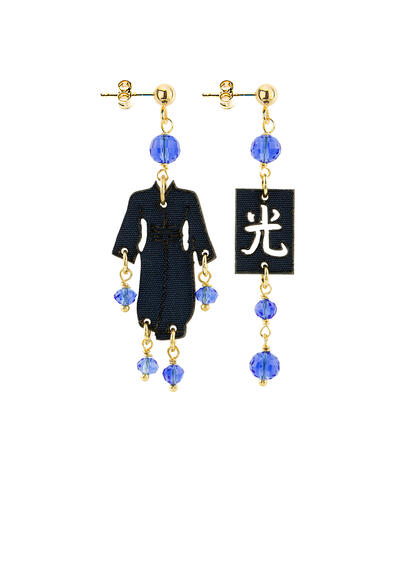 Orecchini Kimono Mini Blu Azzurro - Lebole Maison