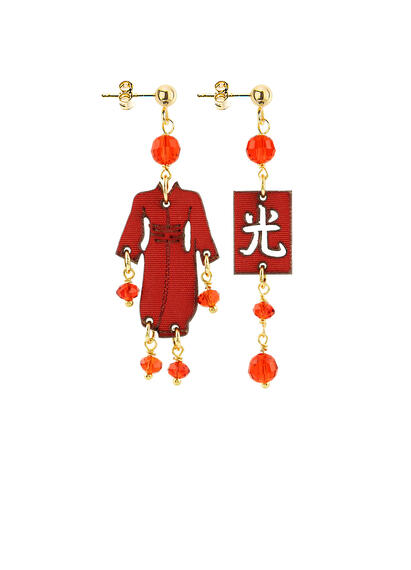Orecchini Kimono Mini Rosso Rubino - Lebole Maison