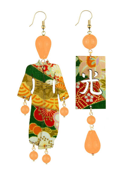 Orecchini Kimono Grande Arancio Chiaro - Lebole Maison