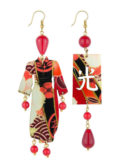 Orecchini Kimono Grande Rubino - Lebole Maison