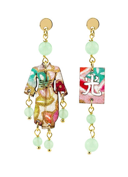 Orecchini Kimono Mini Verde Giada - Lebole Maison