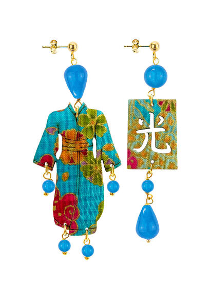 Orecchini Kimono Piccolo Azzurro - Lebole Maison