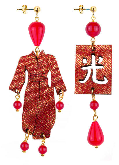 Orecchini Kimono Piccolo Natale Rubino - Lebole Maison