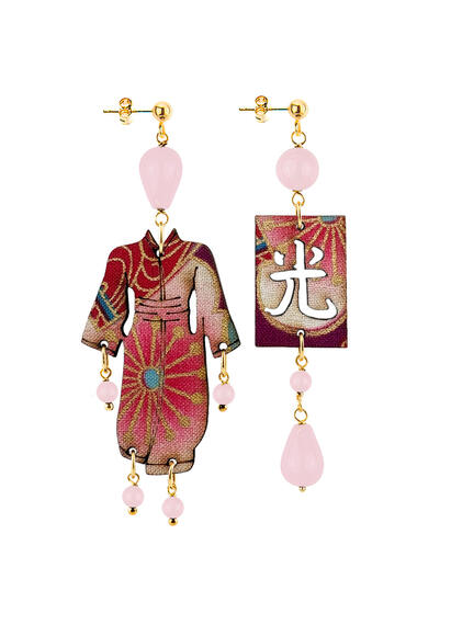 Orecchini Kimono Piccolo Rosa - Lebole Maison