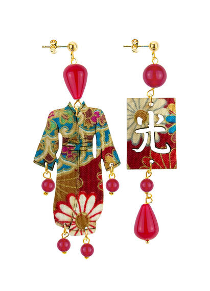 Orecchini Kimono Piccolo Rubino - Lebole Maison