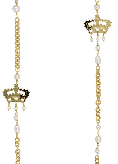 Kaguya Crown Pearl Plexi Necklace - Lebole Maison