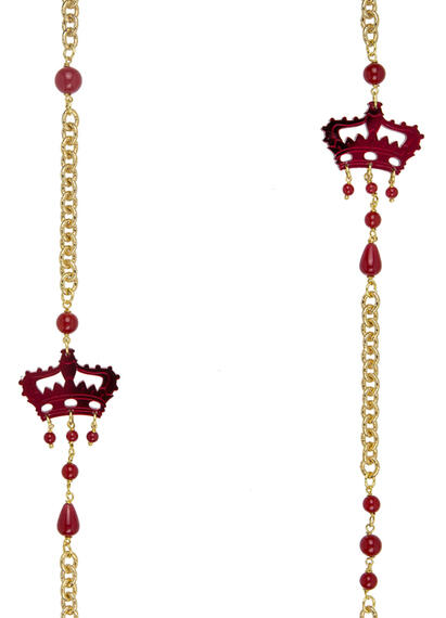 Kaguya Crown Red Plexi Necklace - Lebole Maison