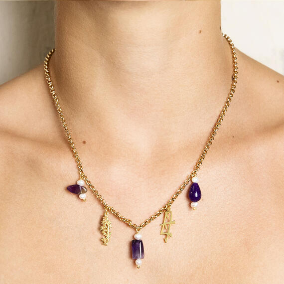 Collana Kanji Mamma Elementi Viola - Lebole Maison