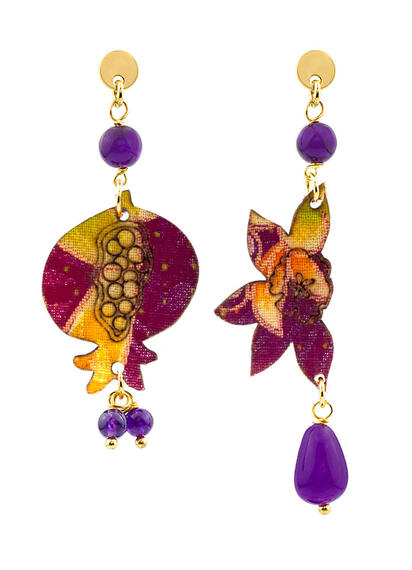 Orecchini Melagrana Mini Viola - Lebole Maison