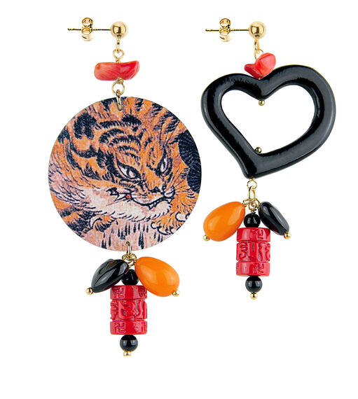 Orecchini Circle Classico Tigre Corallo - Lebole Maison
