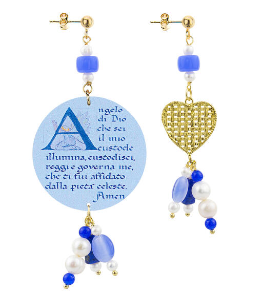 Orecchini Circle Classico Preghiera Azzurro - Lebole Maison
