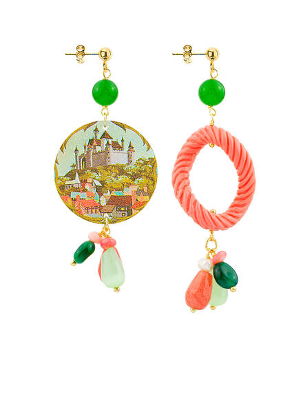 Orecchini Circle Piccolo La Bella E La Bestia Verde - Lebole Maison