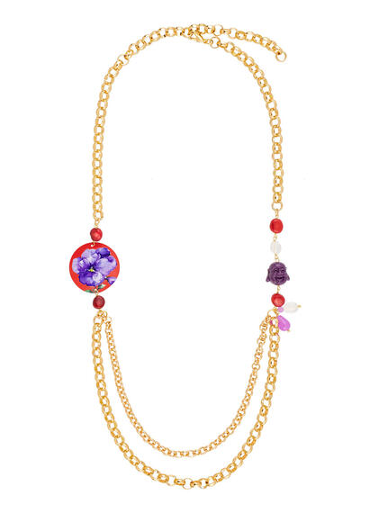 Collana Cirlce Fiore Viola Classico Rubino - Lebole Maison