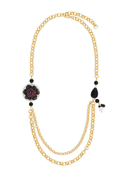 Collana Cirlce Fiore Nero Classico Nero - Lebole Maison
