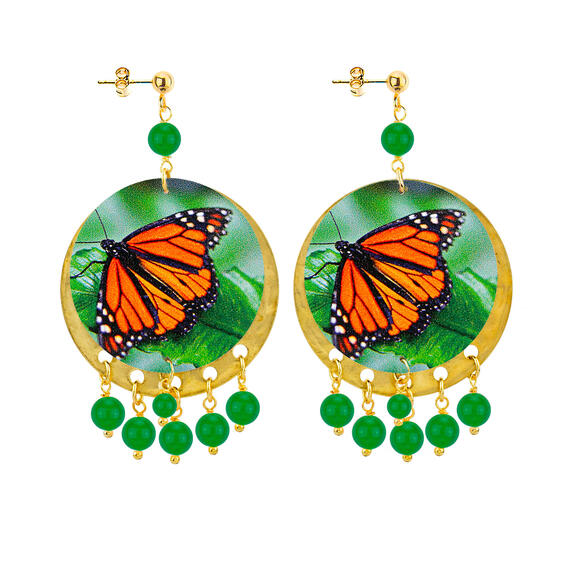 Orecchini Farfalla Classico Verde - Lebole Maison