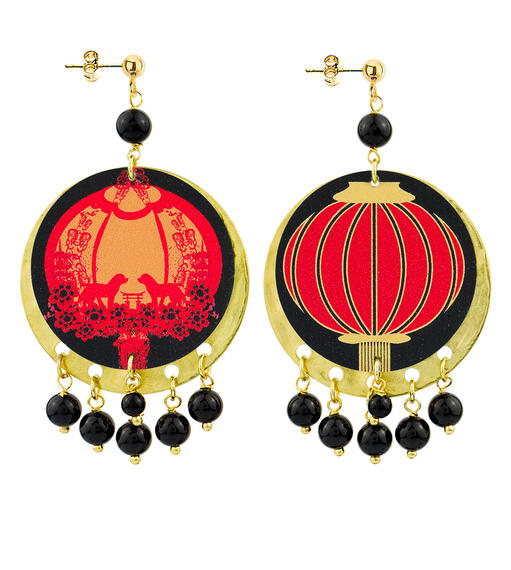 Orecchini Lanterna Classico Nero - Lebole Maison