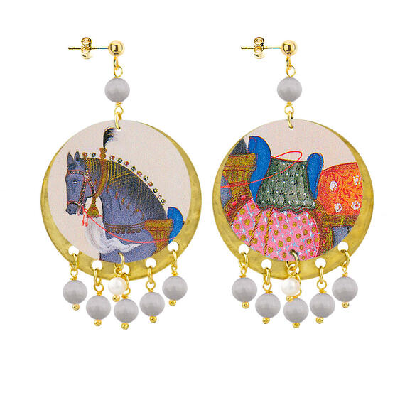 Orecchini Cavallo Classico Grigio Chiaro - Lebole Maison